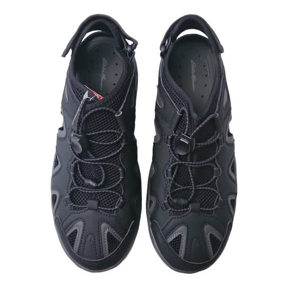 Eddie Bauer Men's Lake Trail Bungee Lace Lightweight Water Sandal (Black, 10)
