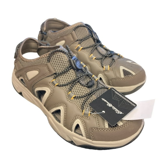 Eddie Bauer Men's Lake Trail Bungee Lace Lightweight Water Sandal (Brown, 10)