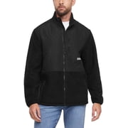 Eddie Bauer Men’s Lightweight Mixed Media Fleece Jacket, Full Zip (BLACK/SMALL)