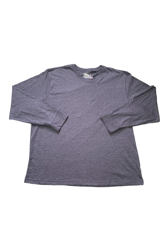 Men's Long Sleeve Crew Neck Cotton Classic Fit Brushed Jersey Tee (Heather Mood Indigo, M)