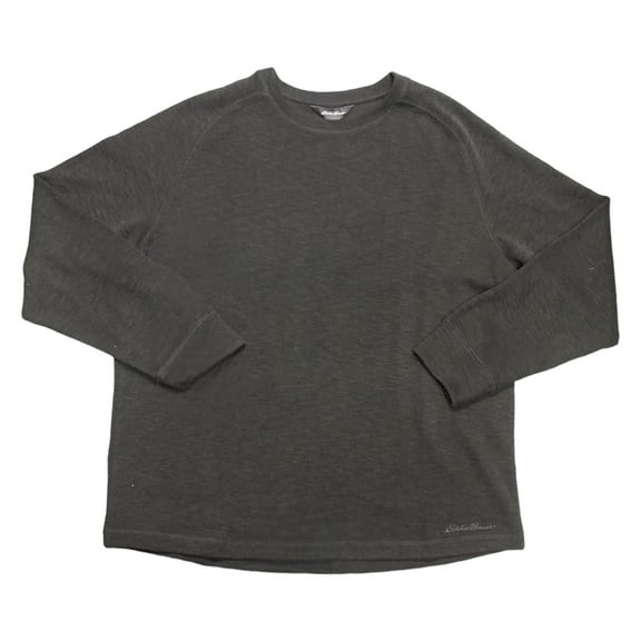 Eddie Bauer Men's Long Sleeve Crew Neck Double Knit Sweater (Black, S)