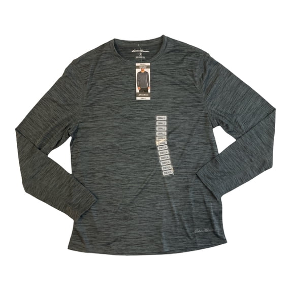 Eddie Bauer Men's Long Sleeve Moisture Wicking Reflective Active Tee (Charcoal Spacedye, L)