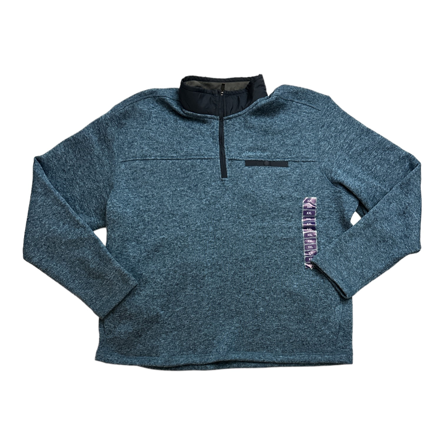 Eddie Bauer Men's Snap Button Chest Pocket 1/4 Zip Sweater Fleece