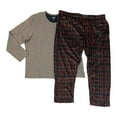 thumbnail image 1 of Eddie Bauer Men's Soft & Cozy Fleece Sleep Set EMW0018S (Heather Light Grey/Port Royal Plaid, L), 1 of 1