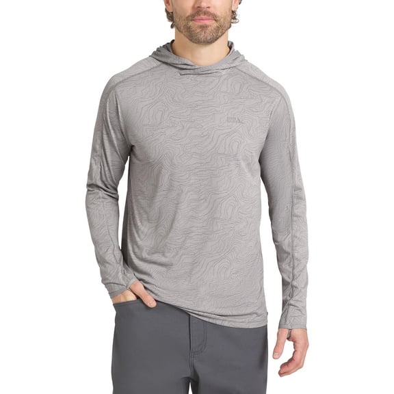 Eddie Bauer Men’s Solarfoil UPF 50 Quick Dry Performance Hoodie Pullover (Gray, Small)