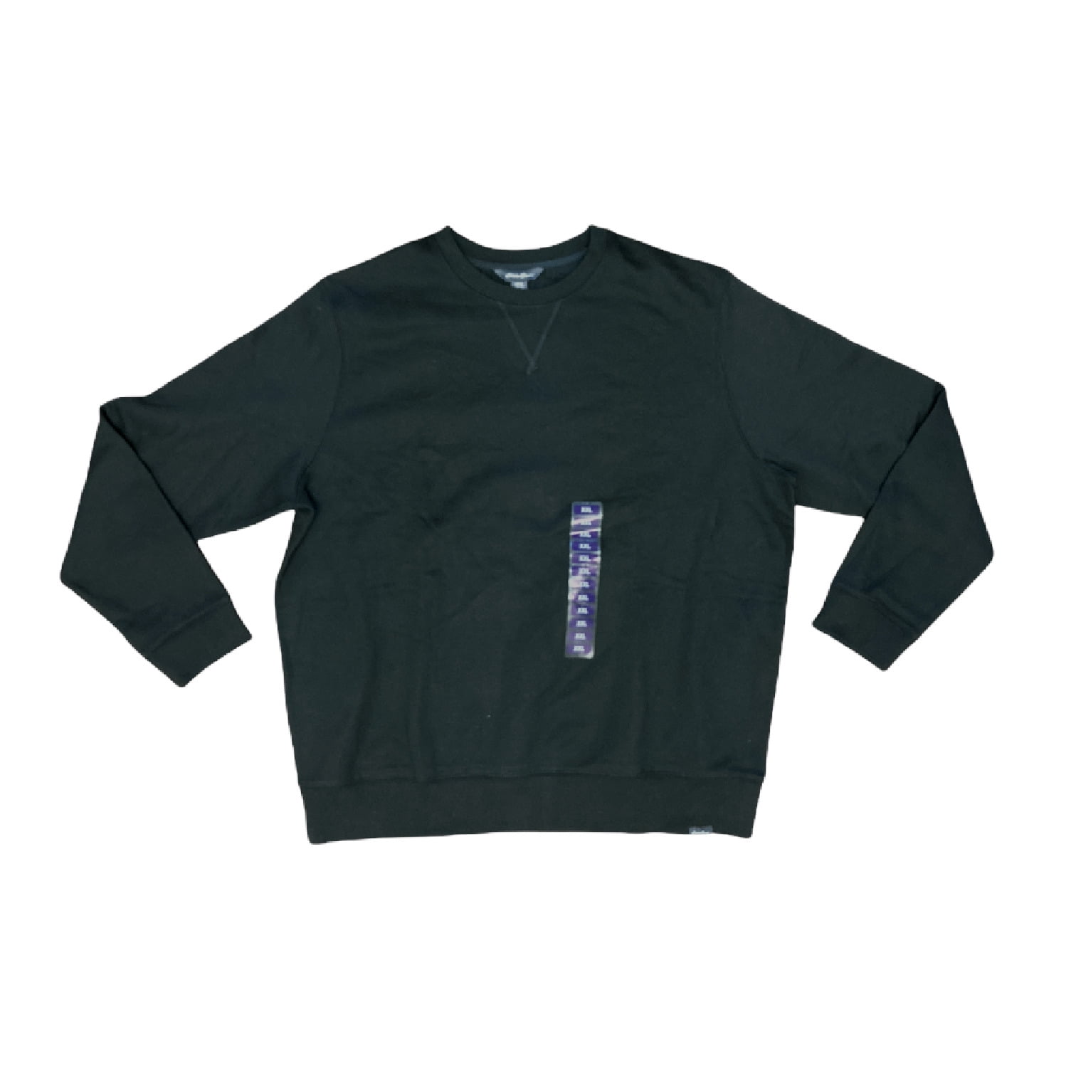 Eddie Bauer Men's Super Soft & Warm Crew Neck Fleece Sweatshirt (Black, M)
