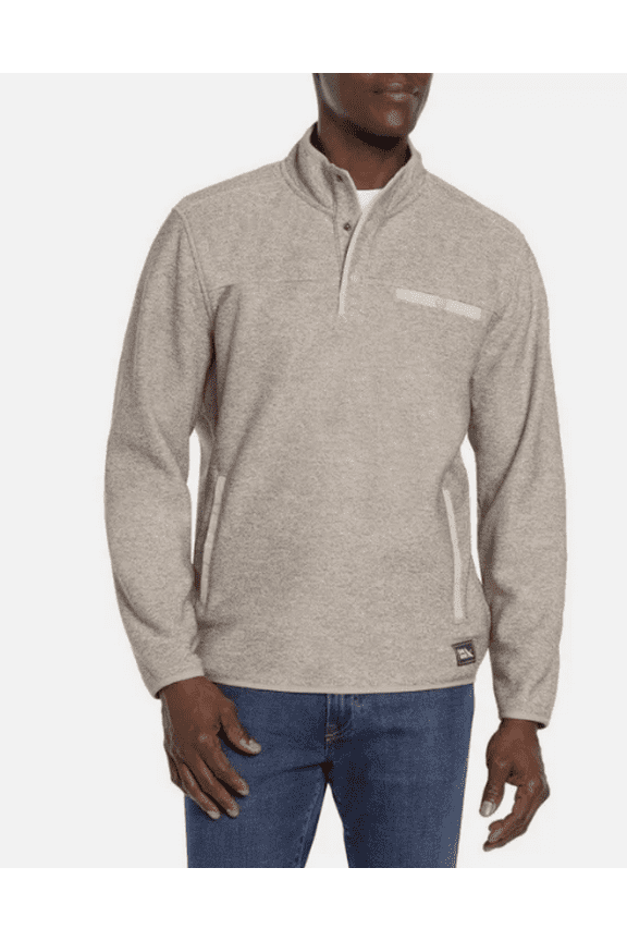 Men's Sweater Fleece Heather Ivory Small