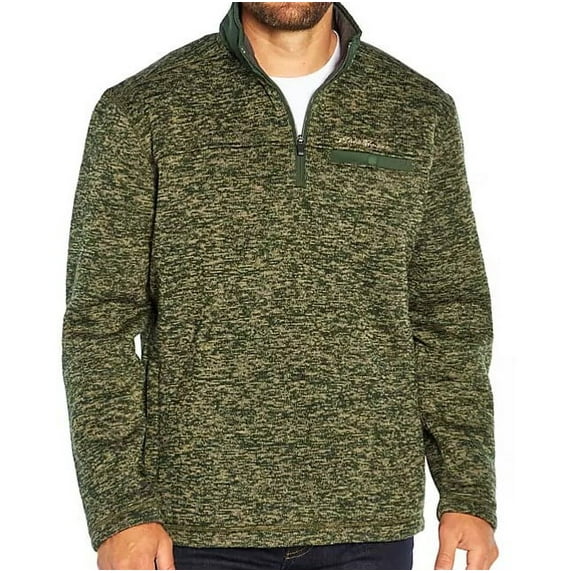 Eddie Bauer Men's Sweater Fleece Zip Pullover (Palm Heather, XL)