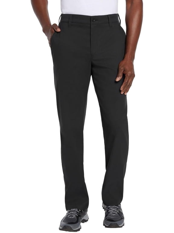 Men's Tech Chino Pant – Lightweight Water-Resistant Stretch, Active Fit Casual Outdoor Hiking Travel Pants (Black, 32Wx32L)