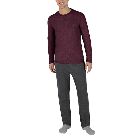 Eddie Bauer Men’s Top & Bottom Lounge Sleepwear Pajama Set, Gray, XL