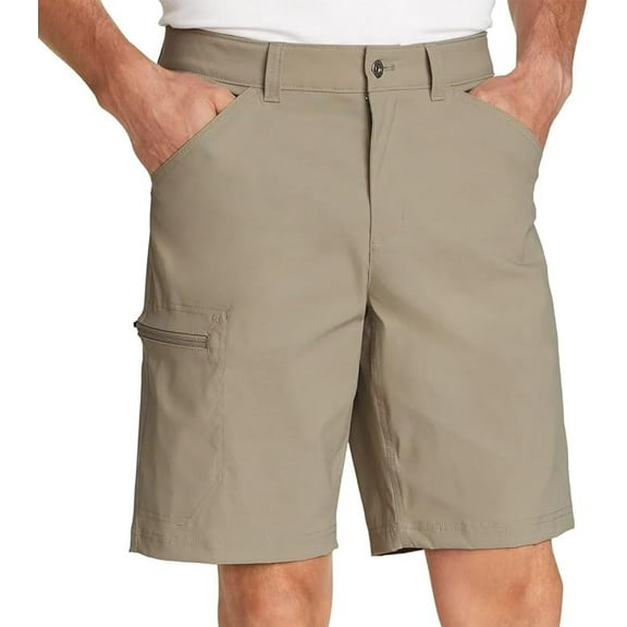 Eddie Bauer Men’s UPF 50+ Classic Fit Stretch Lightweight Tech Short (Tan, 38)