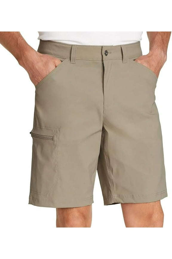 Men’s UPF 50+ Classic Fit Stretch Lightweight Tech Short (Tan, 38)
