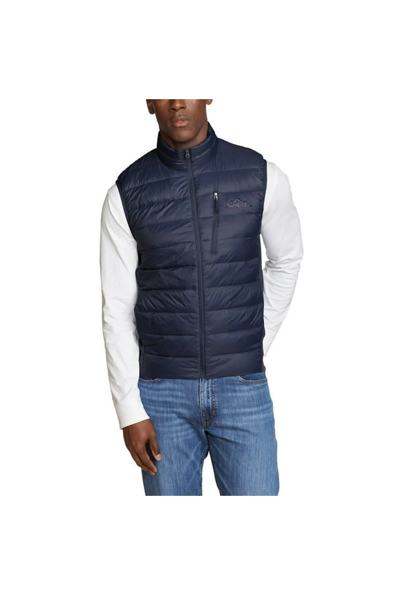 Men's Vest Power Down Insulation Storm Repel Classic Fit (Blue,Large)