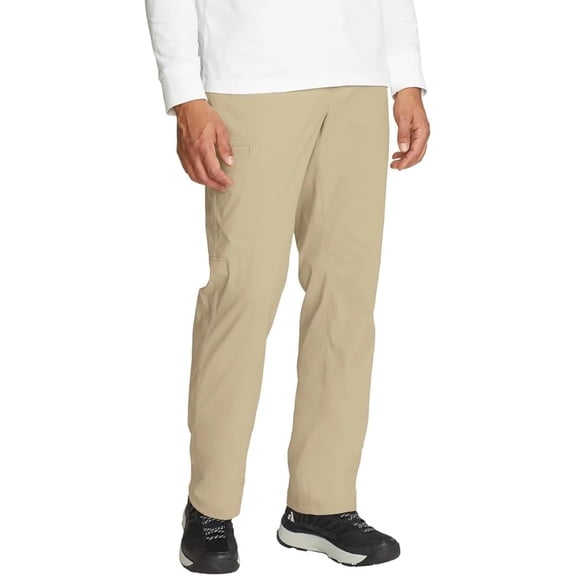 Eddie Bauer Mens Water-Repellent Two Way Stretch Rainier Tech Pant, Tan, 40W 34L