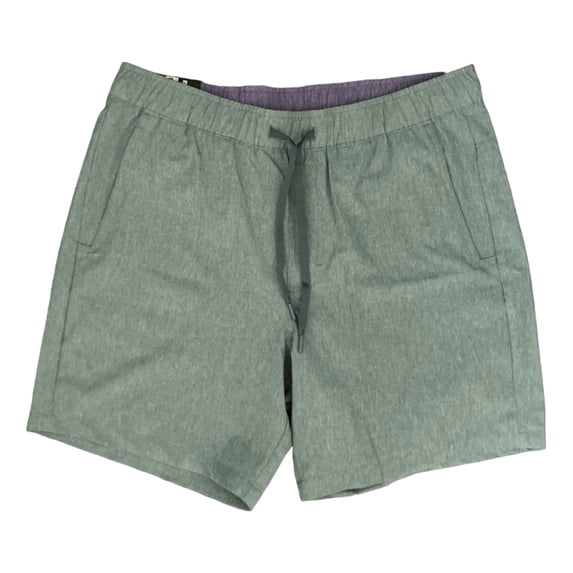 Eddie Bauer Men's Water Repellent Woven Tech Drawstring Waist Pull On Short (Duck Green, L)