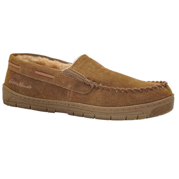 Eddie Bauer Men's West Haven Suede Memory Foam Slipper (Tan, XXL(13))
