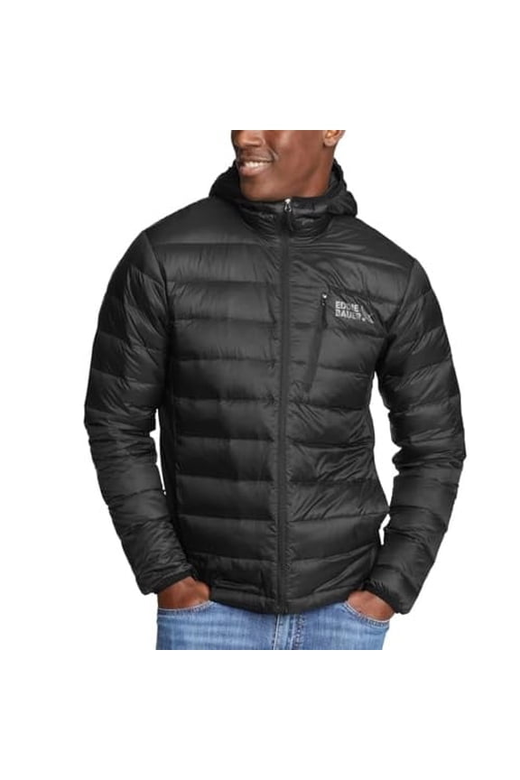 Men's Winter Jacket - Puffer Coat with Hood - Down Jacket For Outdoor (Black, M)