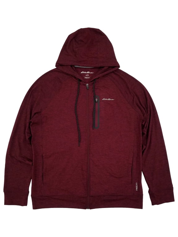 Mens Burgundy Heather Resolution Tech Full Zip Hoodie Sweatshirt XL