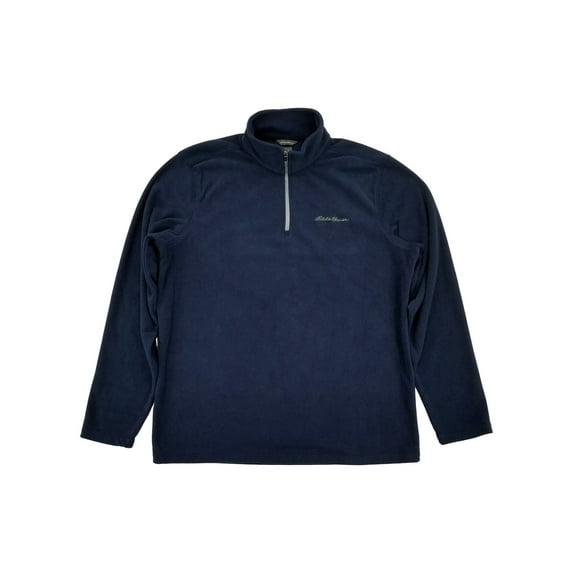Eddie Bauer Mens Dark Blue Fleece Quarter-Zip Pullover Jacket Medium