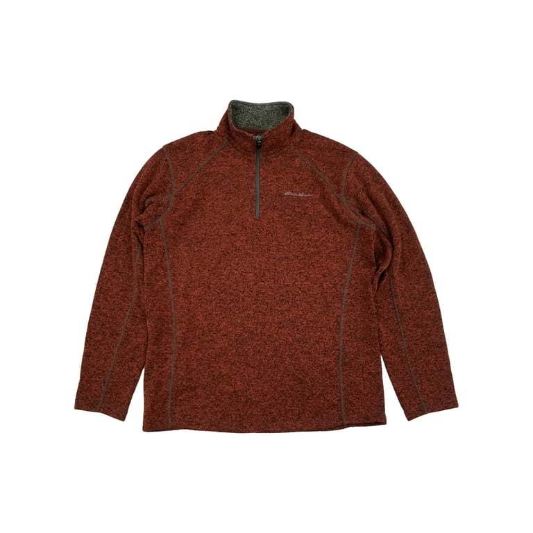 Eddie Bauer Mens Dark Orange Radiator Fleece Quarter Zip Pullover Sweater XL Walmart