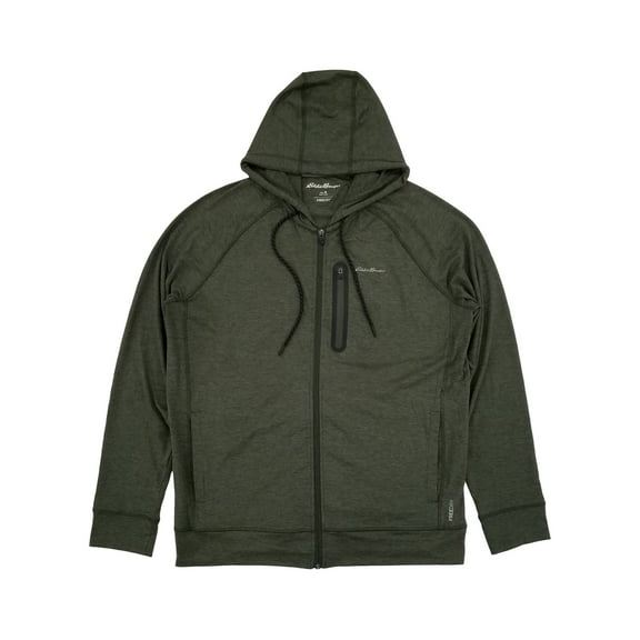 Eddie Bauer Mens Fade Olive Green Resolution Tech Full Zip Hoodie Sweatshirt M
