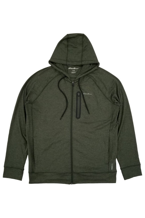 Mens Fade Olive Green Resolution Tech Full Zip Hoodie Sweatshirt M