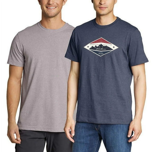 Eddie Bauer Mens Tee, 2-pack Medium