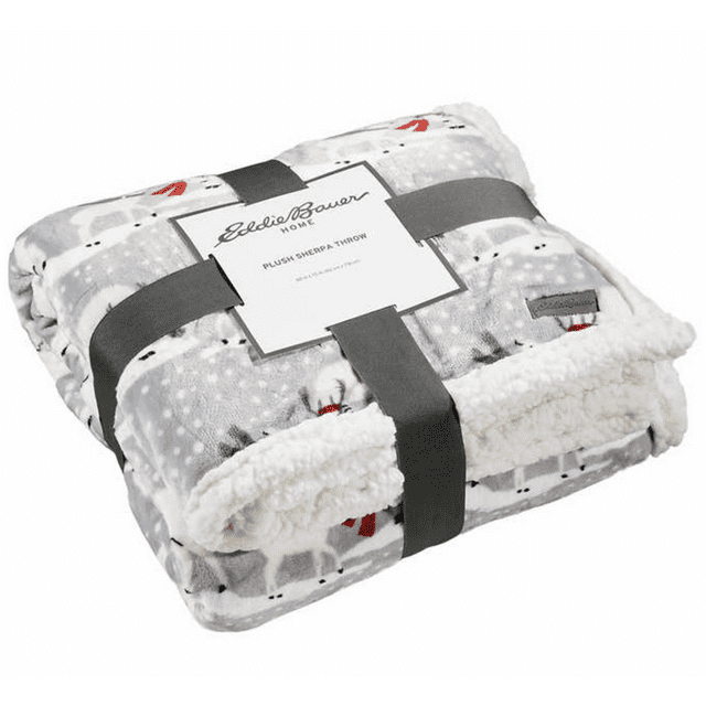 Eddie Bauer Sherpa Throw (60&#8243; x 70&#8243;), Red