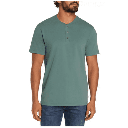 Eddie Bauer Short Sleeve Henley Med Green