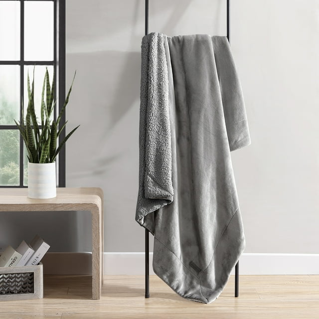 Eddie Bauer Signature Solid Dark Grey Ultra Soft Plush 60X50 Throw Blanket