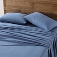 thumbnail image 1 of Eddie Bauer Solid Blue Cotton Flannel Queen Sheet Set, 1 of 8