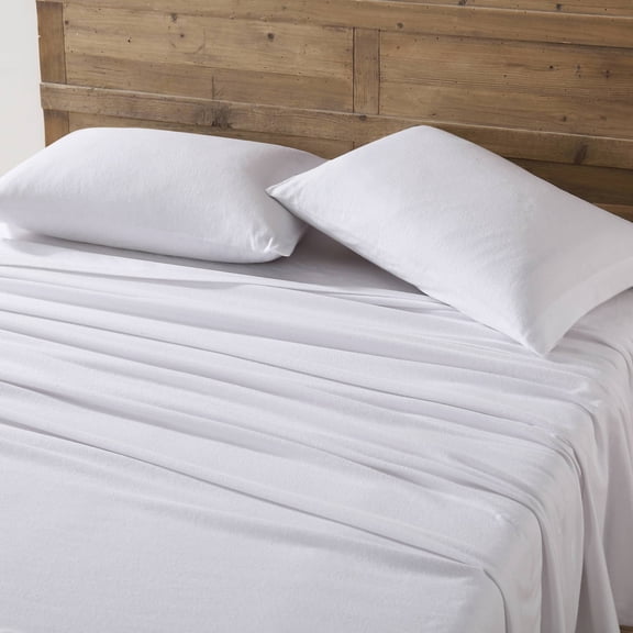 Eddie Bauer Solid White Cotton Flannel Queen Sheet Set