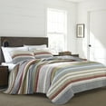 thumbnail image 1 of Eddie Bauer Striped Cotton Reversible Textured Washable Quilt Sets, Full, Multicolor, 3-Pieces, 1 of 3
