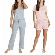 Eddie Bauer Women 4-Piece Pajama Set XX-Large, Gray Stars