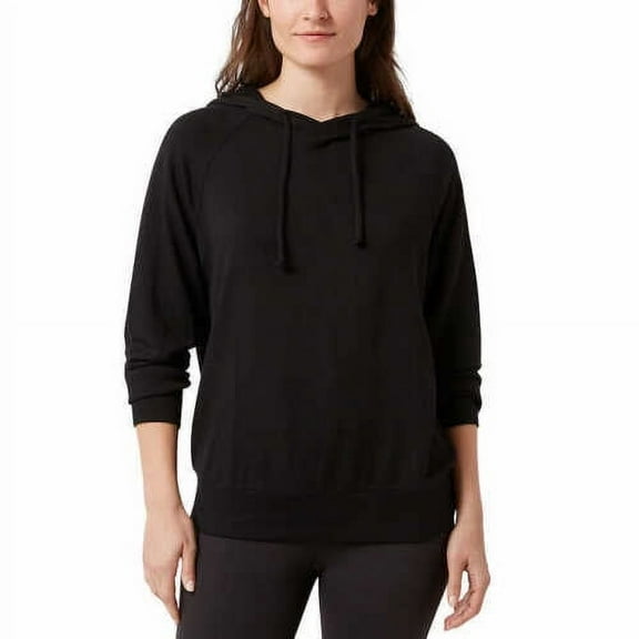 Eddie Bauer Women Hoodie with Drawstring Soft Fabric Relaxed Fit Black, L