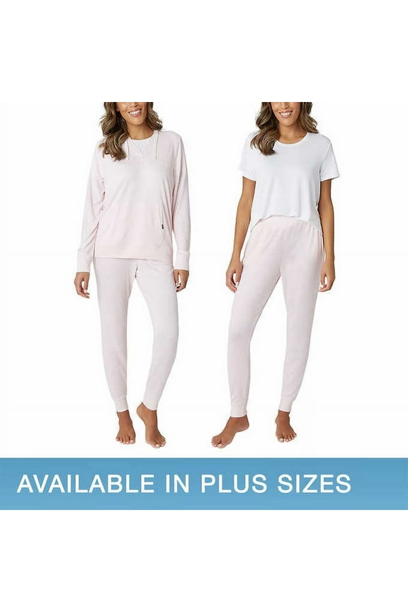 Women S 3-Piece Hacci Pajama Lounge Set Size: M, Color: Pink