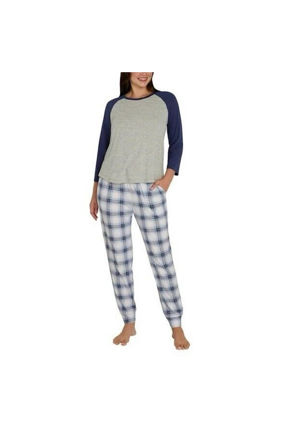 Women's 2 Piece Ultra Soft Sleep Pajama Lounge Set (US, Alpha, XX-Large, Regular, Regular, Blue)