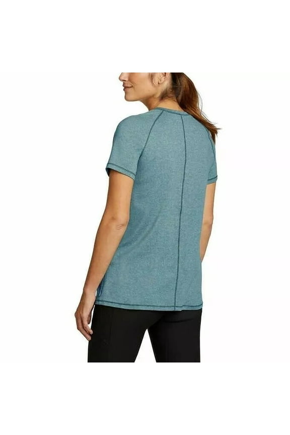 Women's Active Crew Neck Everyday T-Shirt, (Blue/Large