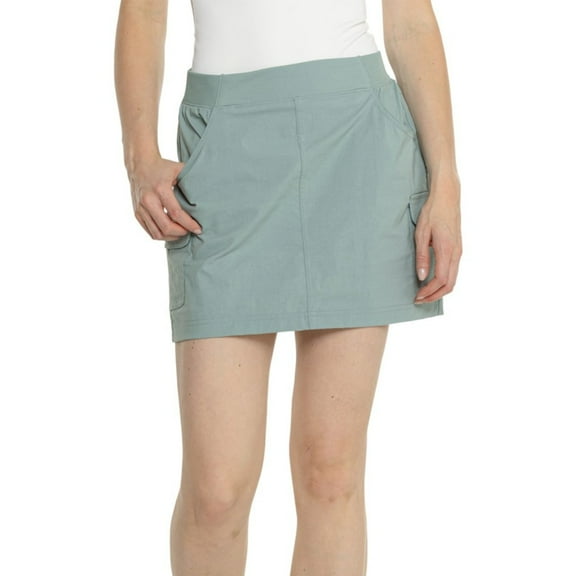 Eddie Bauer Women's Christine Build-in Shorts Cargo Pockets Stretch Skort (Green, M)