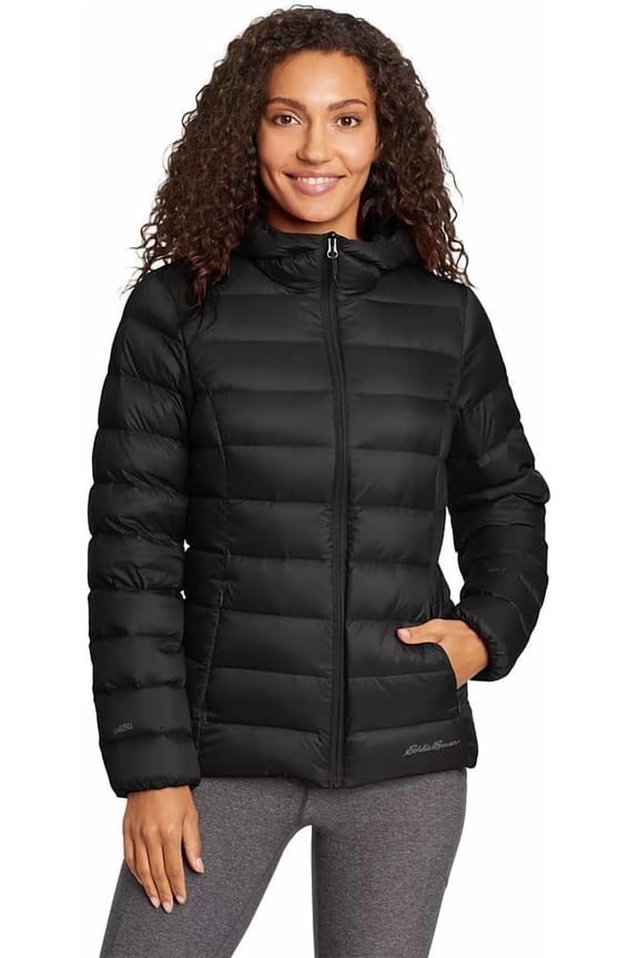 Women's CirrusLite Down Hooded Jacket, Black, Large