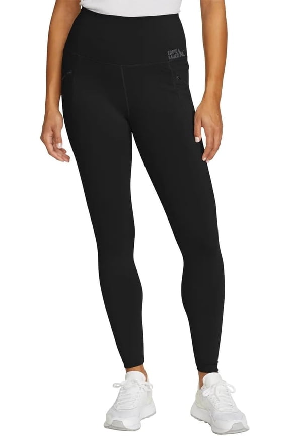 Women's Comfort Stretch Moisture Wicking Trail Legging Tight with Pockets (US, Alpha, Medium, Regular, Regular, Black)