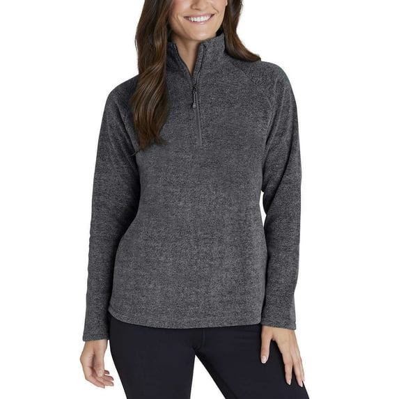 Eddie Bauer Women's Cozy Soft Fleece Lined Sweatshirt Quarter Zip Top