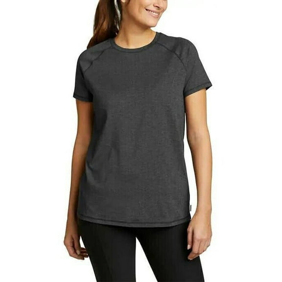 Eddie Bauer Women's Crewneck Active Tee (Black, XXL)
