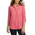 thumbnail image 1 of Eddie Bauer Women's Departure Stretch Long Sleeve Shirt with UPF 50 Large, Red, 1 of 5