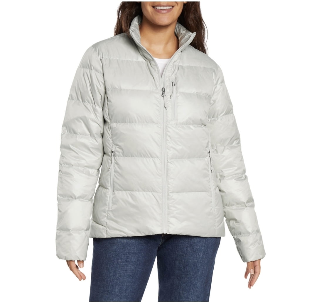 Eddie Bauer Women's Down Packable Jacket Silver Shine Large