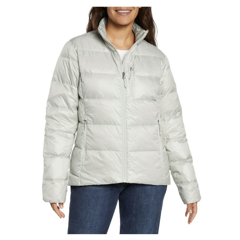 Eddie Bauer Women's Down Packable Jacket Silver Shine Large