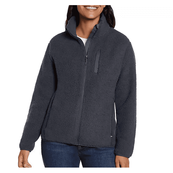 Eddie Bauer Women's Fleece Sherpa Jacket (Ebony, XS)
