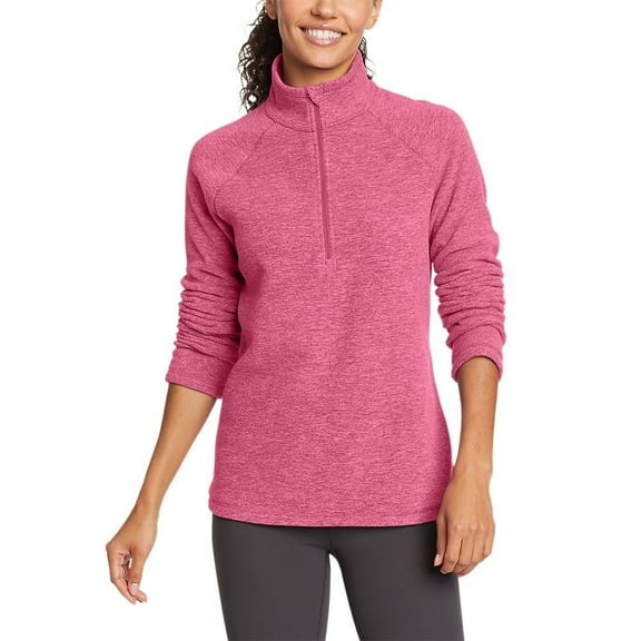 Eddie Bauer Women's Jacket Fleece Raglan 1/4-Zip Berry XS