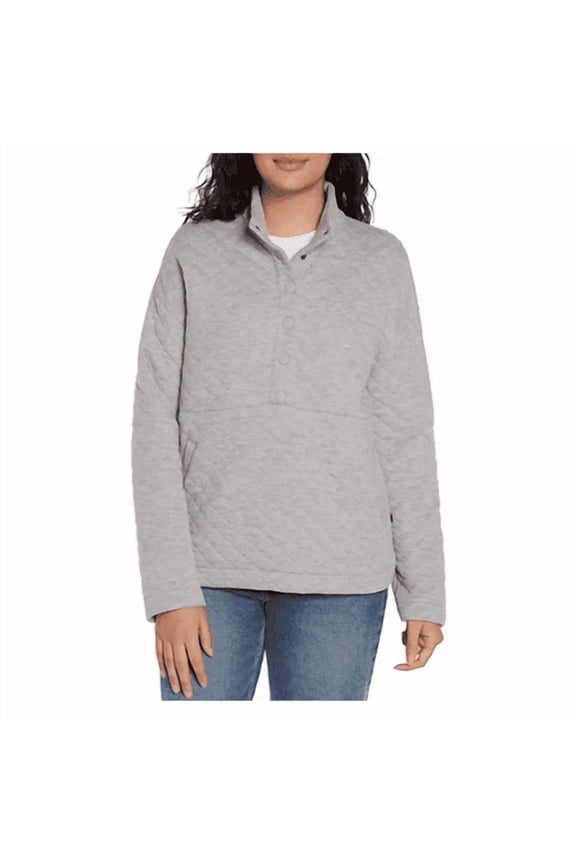 Women's Large Grey Quilted Pullover