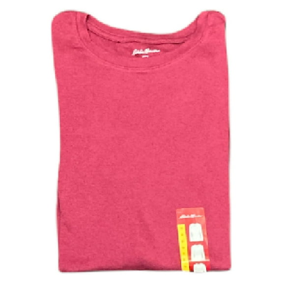 Eddie Bauer Women's Super Soft Stretch Long Sleeve Crew Neck T-Shirt (Ruby, XL)